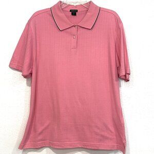 Ashworth Golf Polo Shirt Pink Short Sleeve Casual Collared Cotton Womens Large